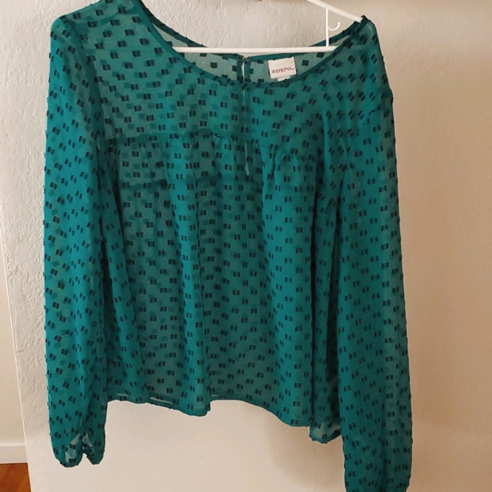 Beautiful blouse with hook/eye closure in back